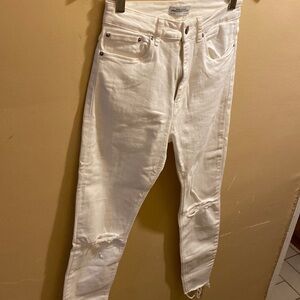Zara white denim jeans